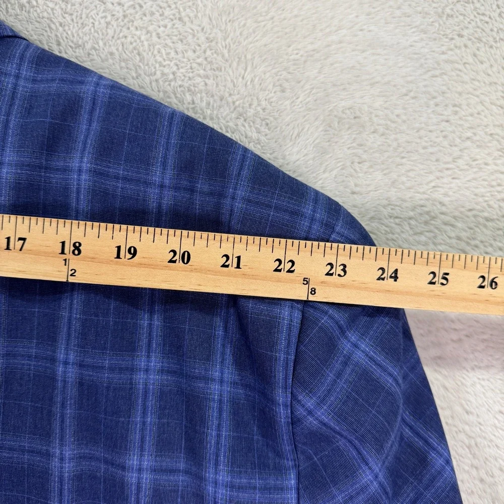 Oak Hill Mens 3XL 56R Plaid Blazer Sport Coat Jacket Bright Blue Casual Preppy